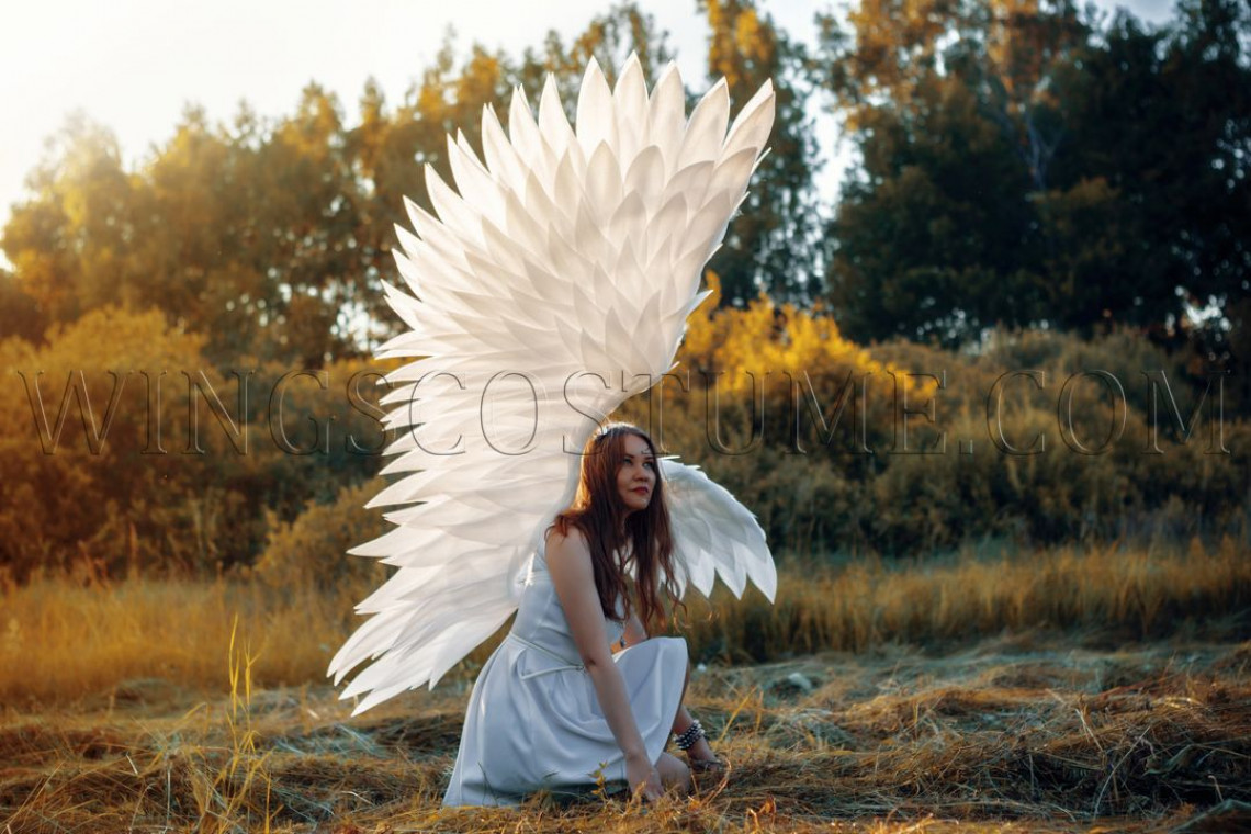Buy realistic large angel wings costume "White light"